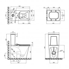 Унитаз-компакт Qtap Nando безободковый с сиденьем Soft-close QT12221222AW