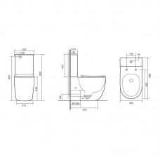 Унитаз напольный Qtap Robin New Ultra Quiet безободковый с сиденьем Soft-Close WHITE QT13226083AW