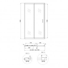 Душевая дверь в нишу Qtap Taurus CRM209-1.C6 90-100x185 см, стекло Clear 6 мм, покрытие CalcLess