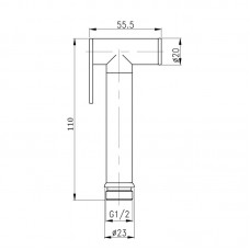 Лейка для гигиенического душа Qtap Rucni округлая QT889910842855OB Black Matt