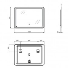 Зеркало Qtap Leo 1000х700 с LED-подсветкой QT1178141870100W