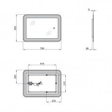 Зеркало Qtap Swan 500х700 с LED-подсветкой, Reverse QT167814145070W