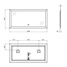 Зеркало Qtap Aries 1400х700 с LED-подсветкой QT0378160170140W