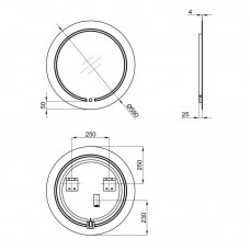 Зеркало Qtap Jay N R590 с LED-подсветкой QT07782504W