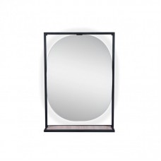 Зеркало Qtap Taurus 600х850х140 Black/Whitish oak с LED-подсветкой QT2478ZP600BWO