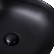 Раковина-чаша Qtap Kolibri 410x410x150 Matt black с донным клапаном QT10112144MBMB