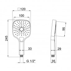 Лейка для ручного душа Qtap Rucni 120 мм округлая QTRUCA121N3KCW Chrome