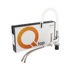 Смеситель для кухни Qtap Linea с гибким изливом QTLINCRW007F Chrome/White