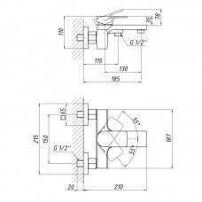 Смеситель для ванны Qtap Vlasta QTVLA3028102GC Chrome